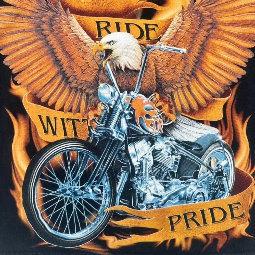 SP‎ General Clothing Ride With Pride Eagle Motorcycle T-Shirt Black M - Picture 10 of 16